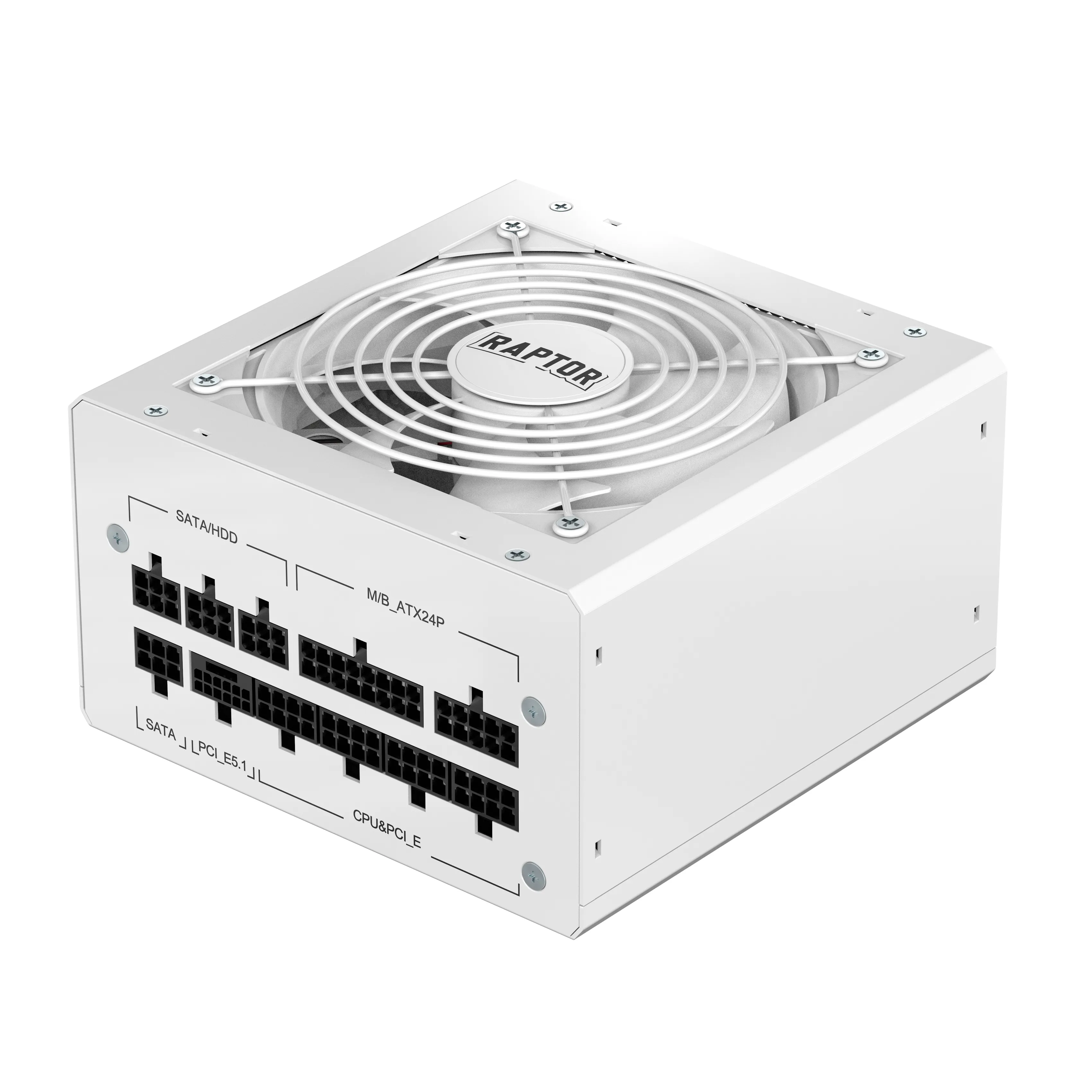 Fuente Raptor Volt 1000w 80 Plus Gold Full Modular Pcie 5.1 Blanca