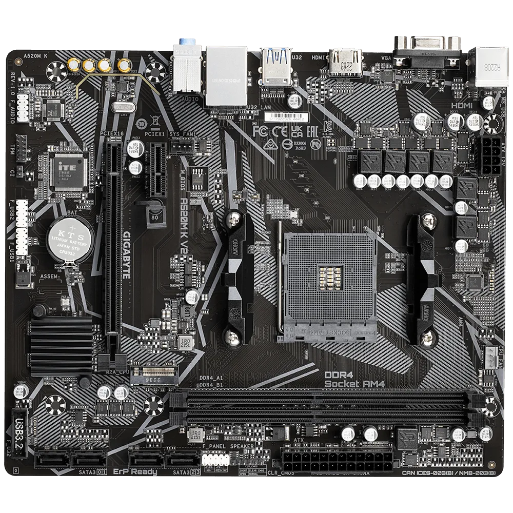 Mother Gigabyte A520m K V2 Am4 Ddr4