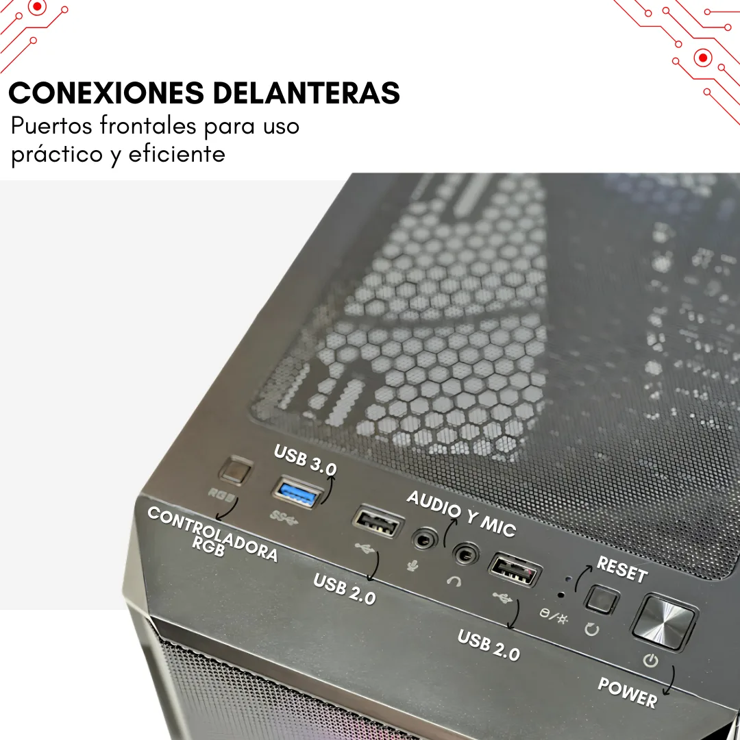 Gabinete Noxi Gaming Hika Negro 4x120mm Argb Fans