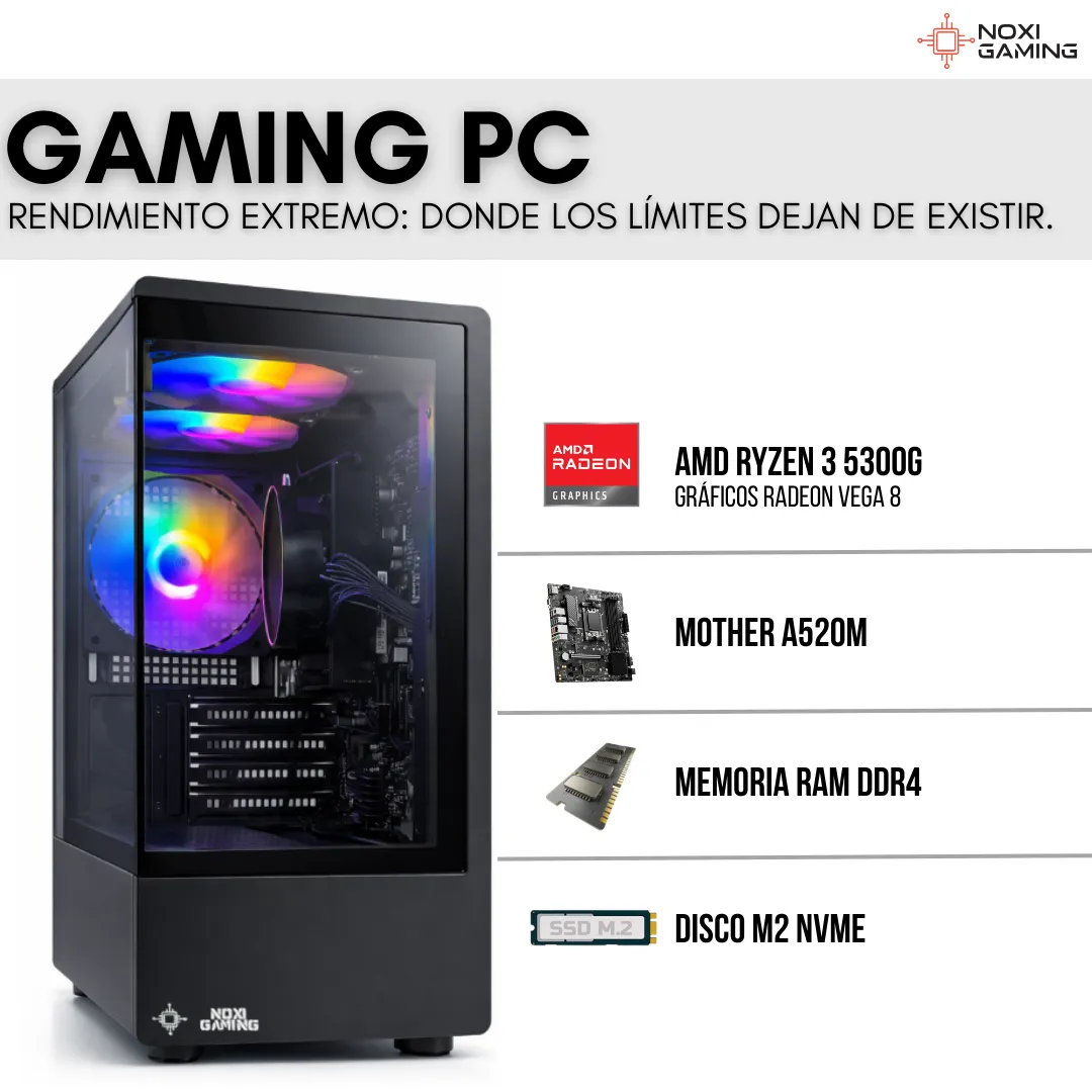 Noxi Gaming Pc Amd Ryzen 3 5300g | 16gb | 480gb | Wifi