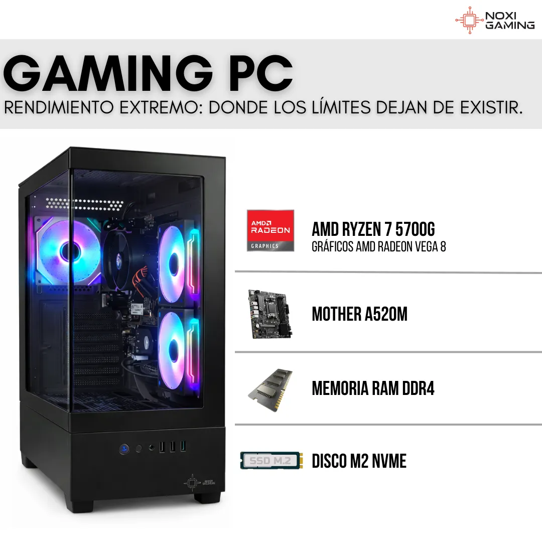 Noxi Gaming Pc Amd Ryzen 7 5700g | 32 Gb | 1 Tb Nvme | Wifi