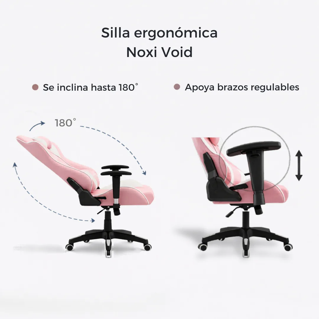 Silla Gamer Noxi Void Rosa-blanca