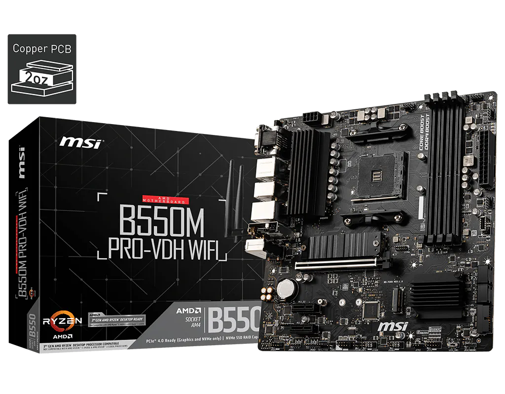 Motherboard Msi B550m Pro-vdh Wifi Box Am4 M-atx
