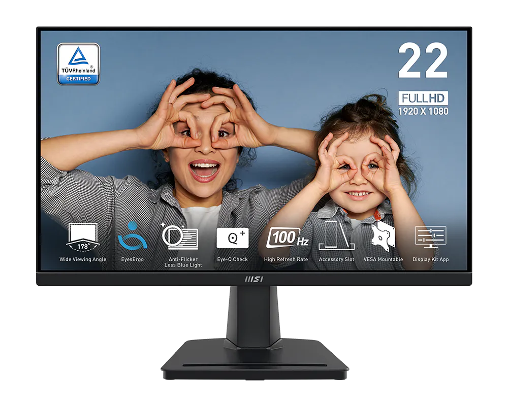 Monitor 22 Msi Pro Mp225v Fhd 100hz Hdmi Vga