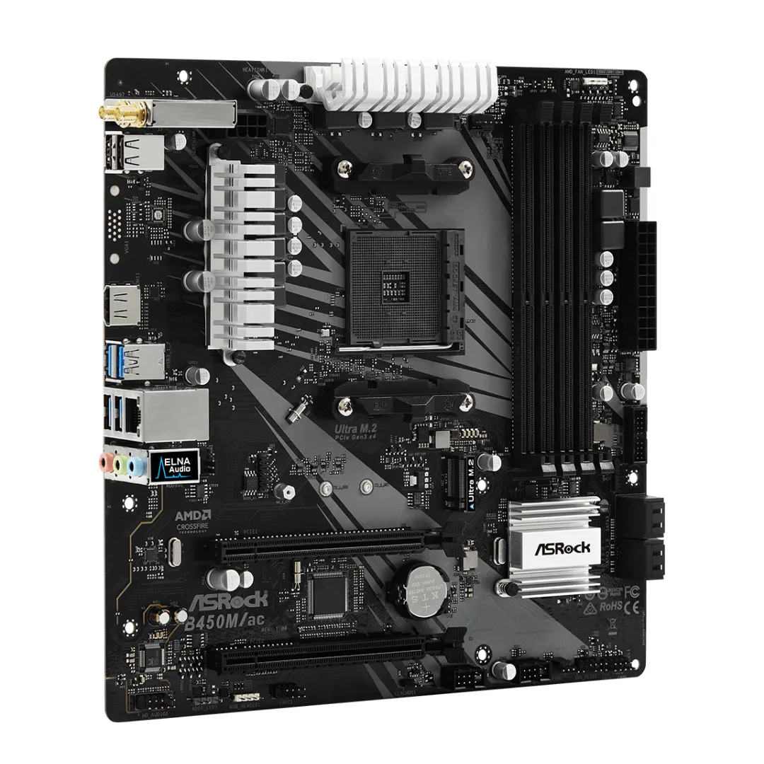 Motherboard Asrock B450m-ac Am4 Oem