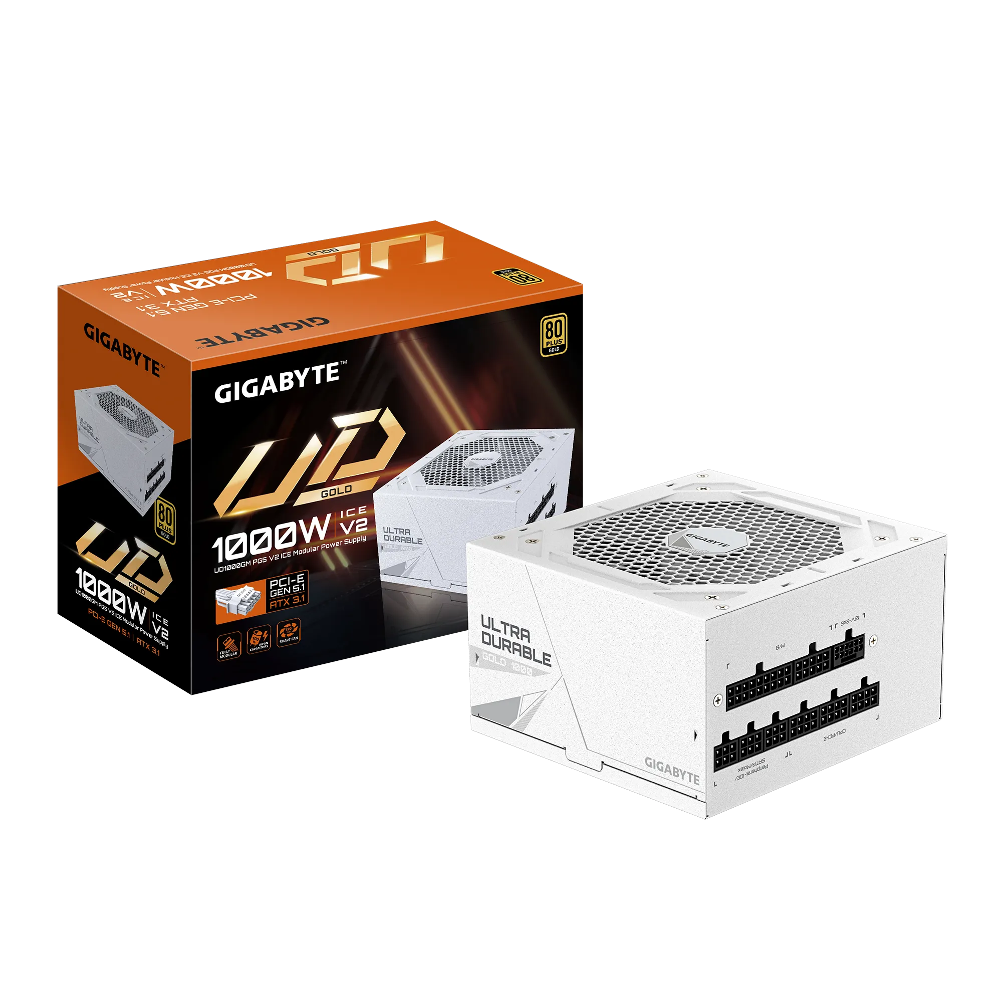 Fuente Gigabyte Gp-ud1000gm Pg5 Ice 1000w 80 Plus Gold Full Modular