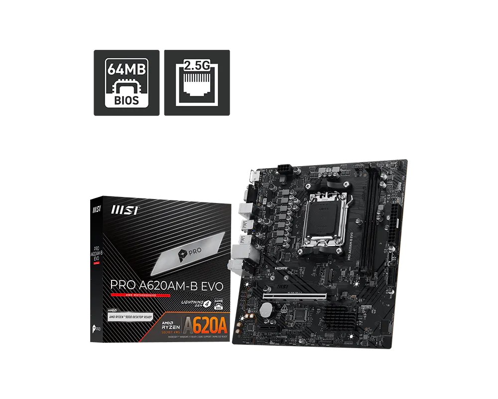 Motherboard Msi Pro A620am-b Evo Am5 Ddr5 Box M-atx