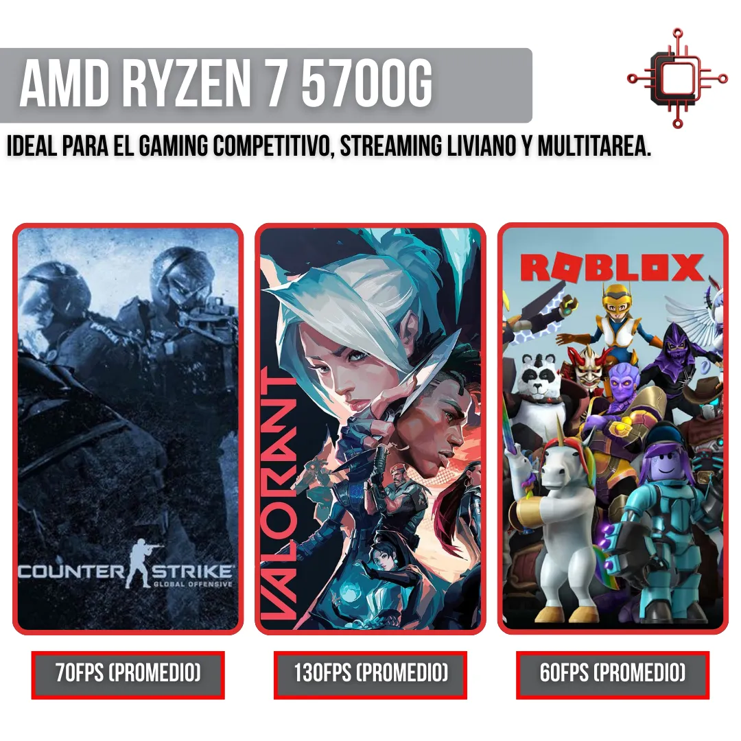 Noxi Gaming Pc Amd Ryzen 7 5700g | 16 Gb | 480 Gb