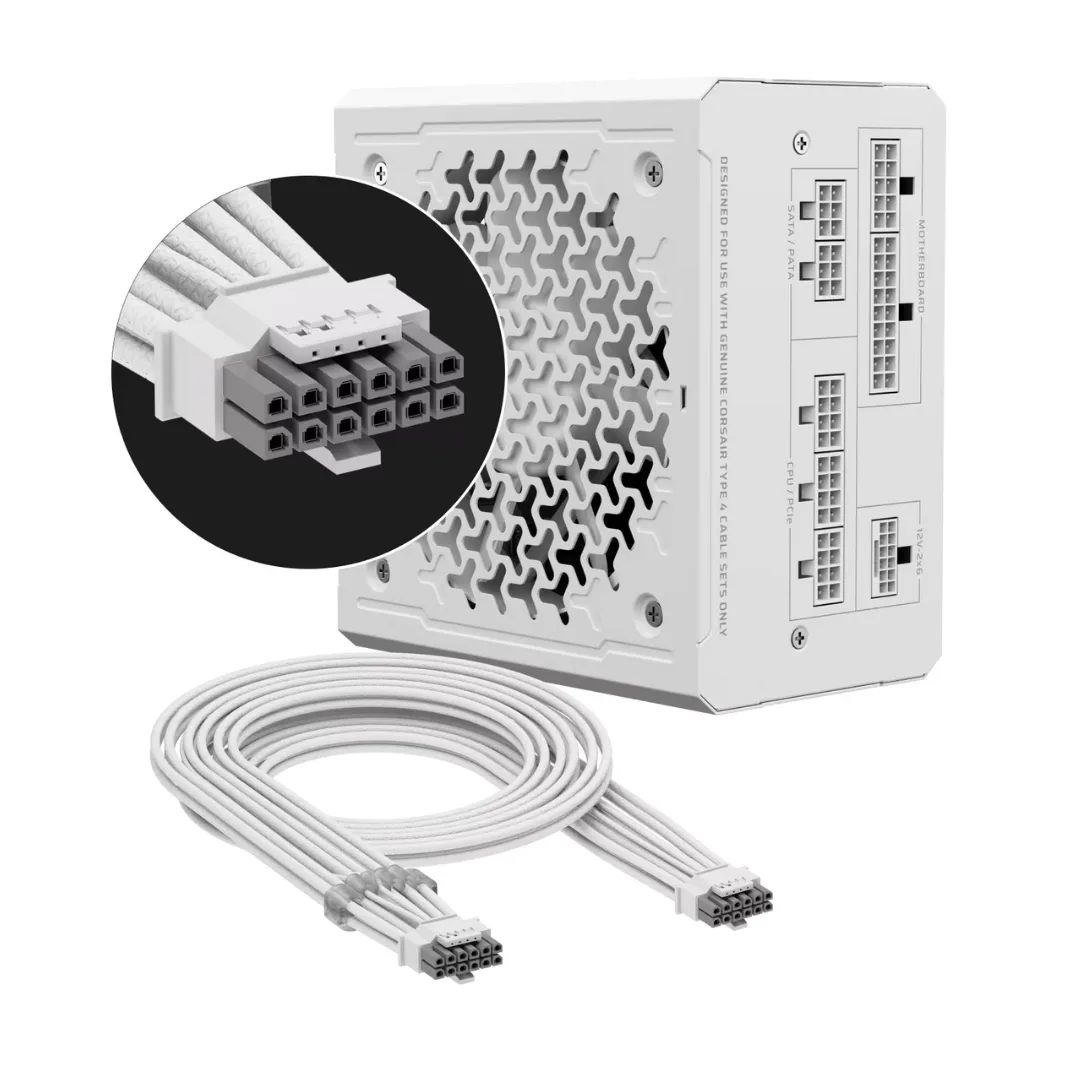 Fuente 850w Corsair Rm850e White Cybernetics Gold Full Modular Pcie 5.1