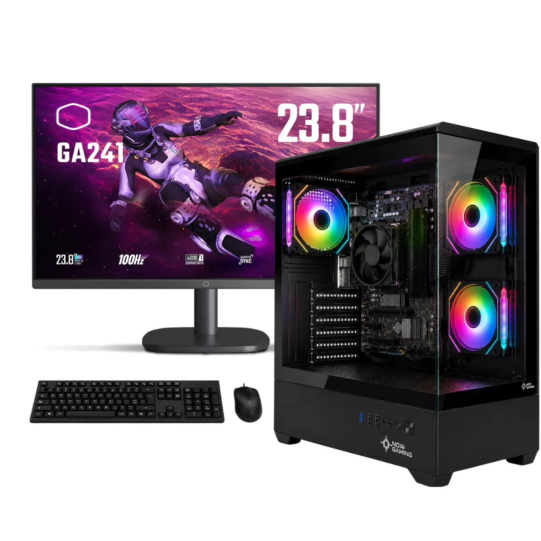 NOXI GAMING PC AMD RYZEN 5 5500  16 GB  480GB  RTX 3050  MONITOR COOLER MASTER 100HZ