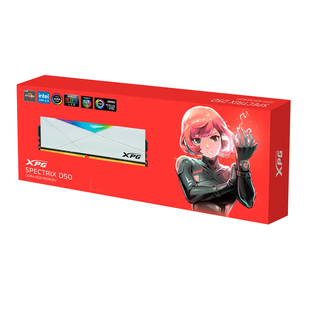 Memoria Xpg Ddr4 16gb (1x16) Spectrix D50 White Rgb 3200mhz