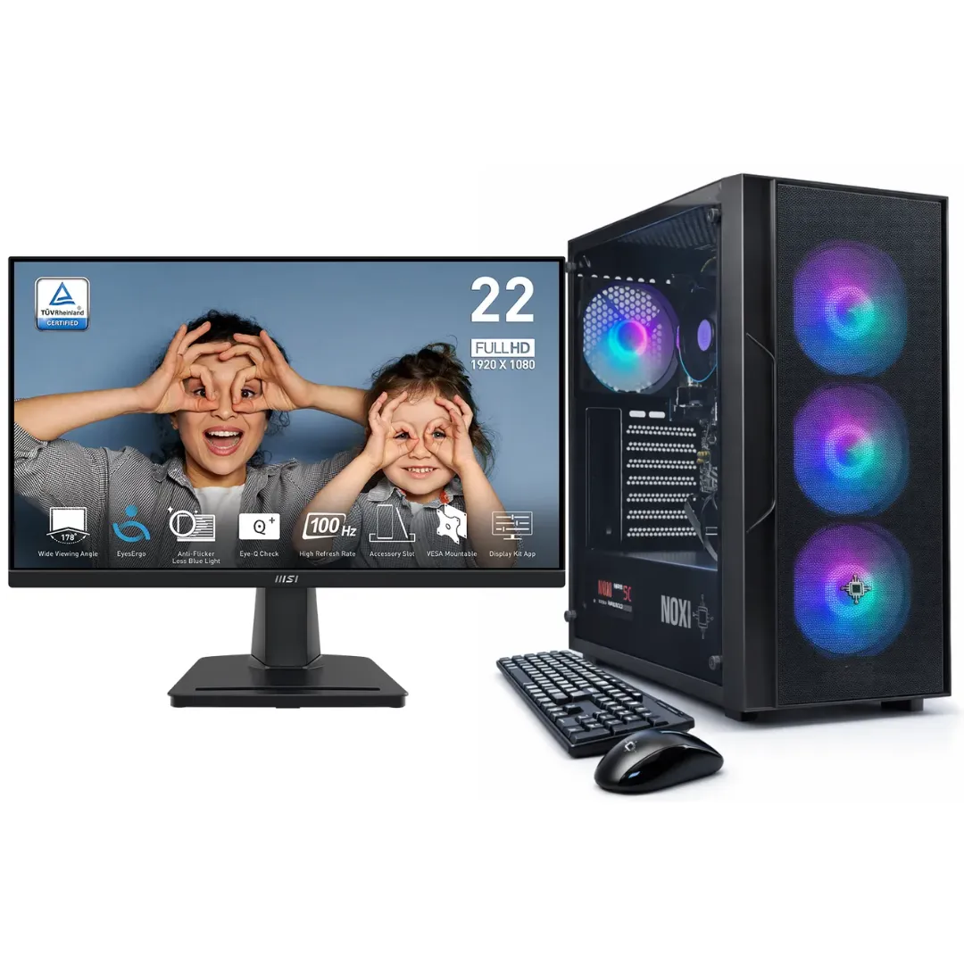 NOXI GAMING PC AMD RYZEN 7 5700G  16 GB  512GB  WIFI  MONITOR 22 MSI 100HZ