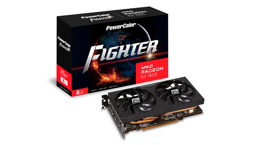 Placa De Video Powercolor Fighter Rx 7600 8gb Gddr6