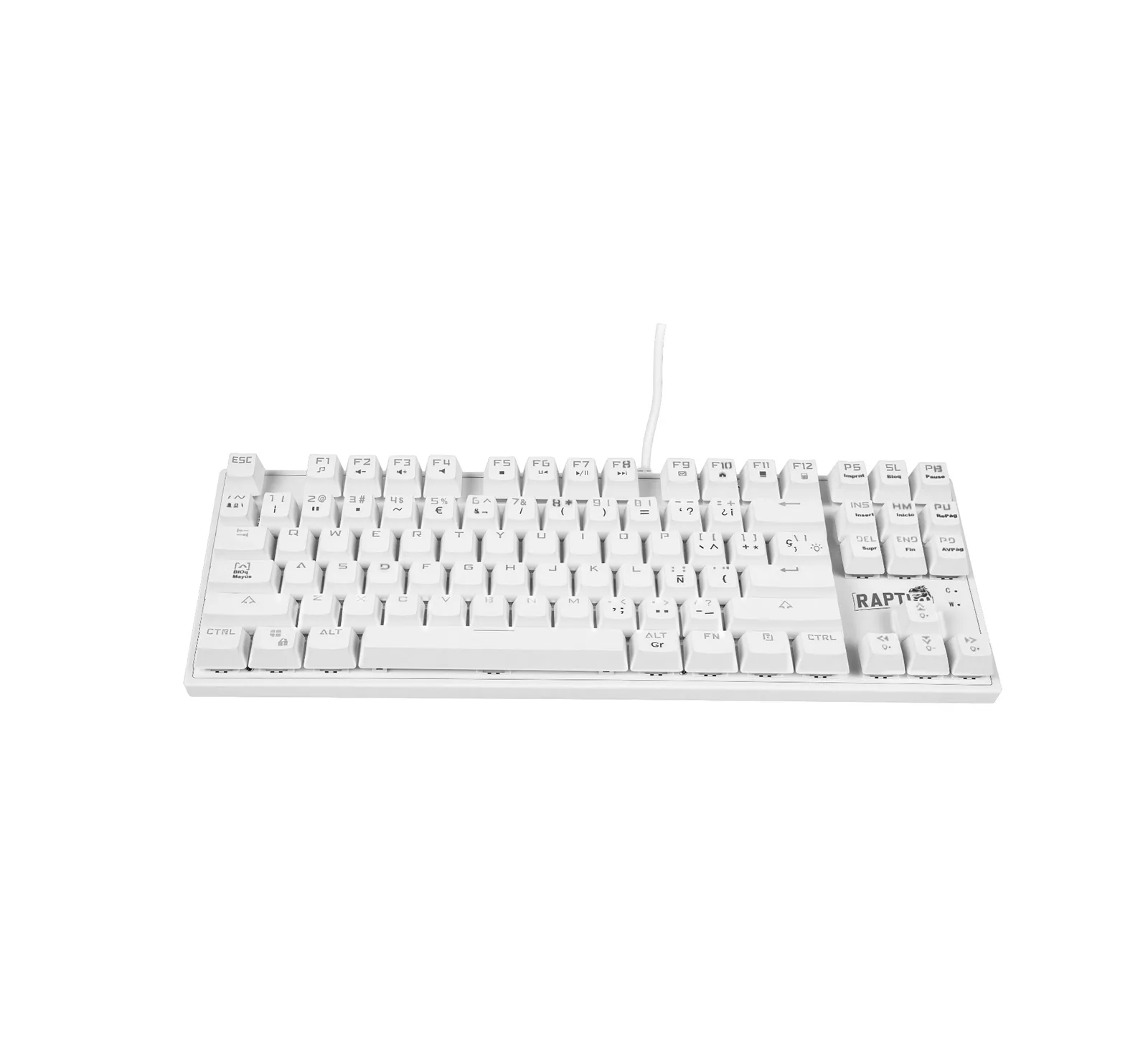 Teclado Gamer Raptor Fireclaw M87 Mecanico Retroiluminado Switch Red Outemu White