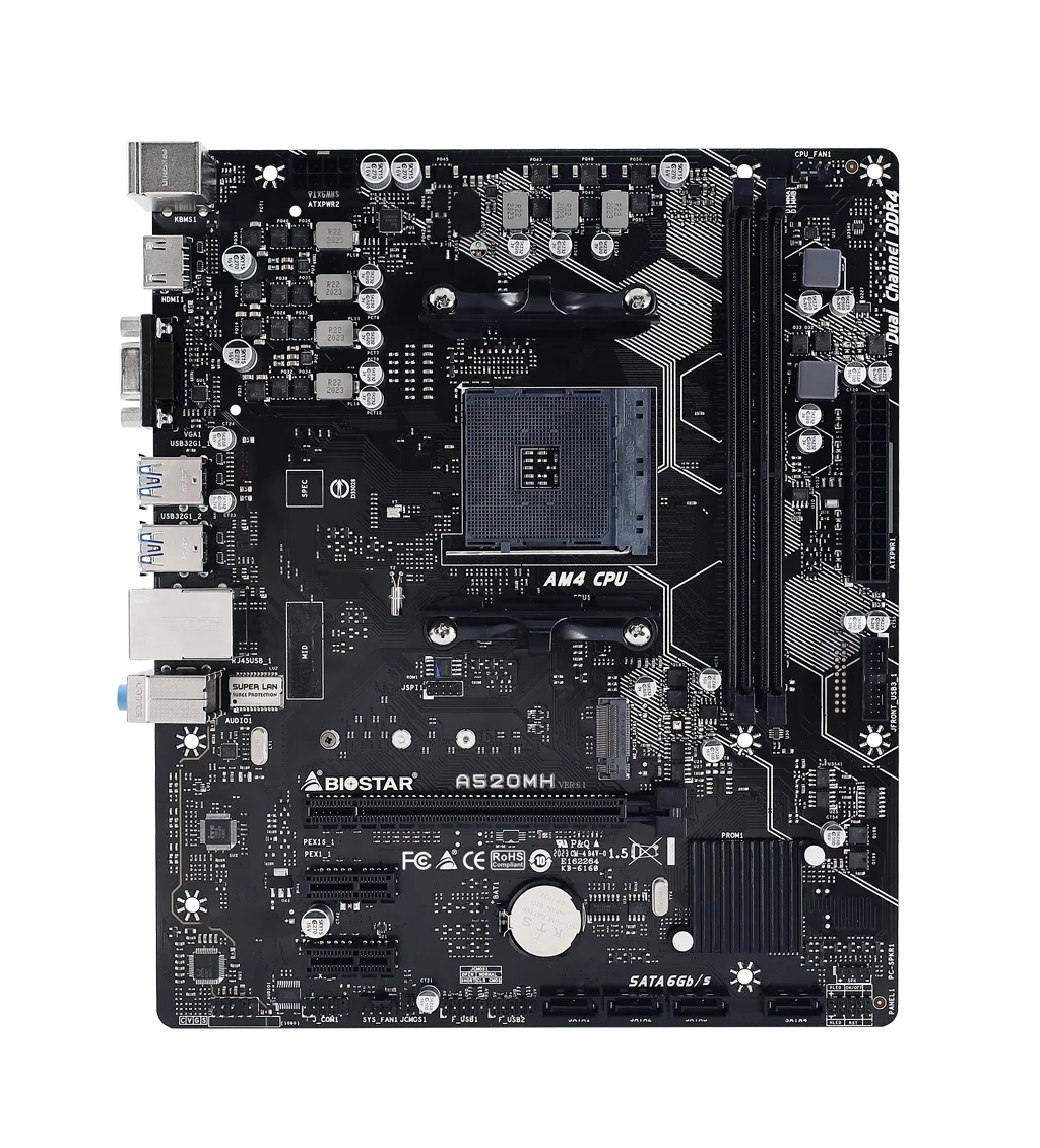 Mb Biostar Am4 A520mt Ddr4 Box M-atx