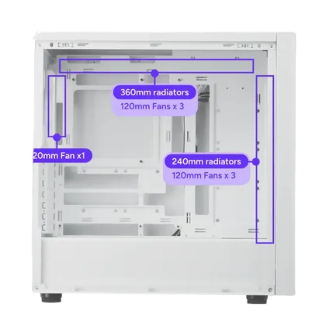 Gabinete Cooler Master Elite 502 White 3x120mm Argb Fans