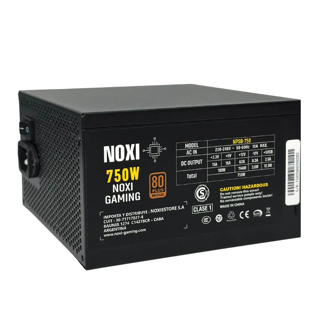 Fuente Noxi Gaming 750w Bronze