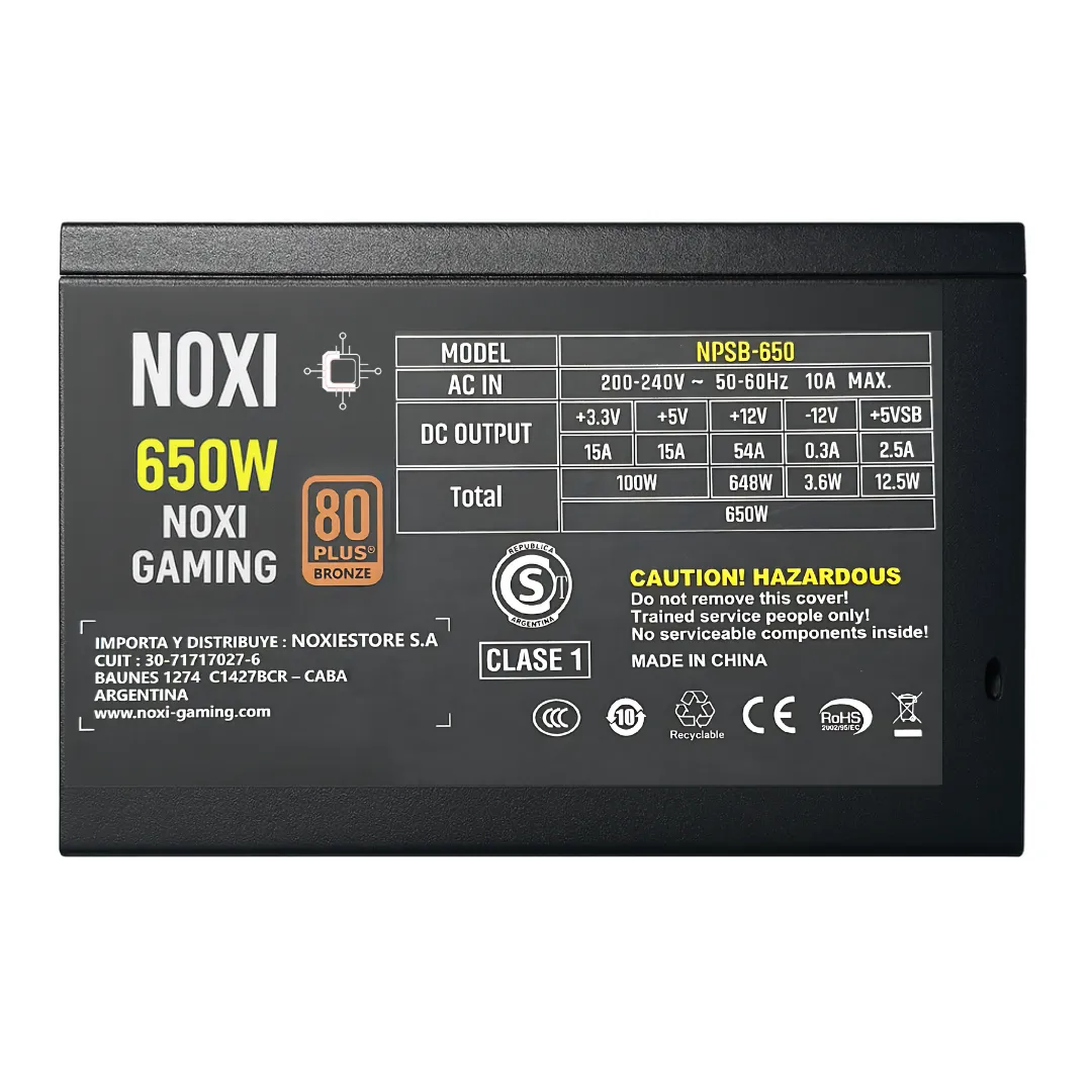 Fuente Noxi Gaming 650w Bronze