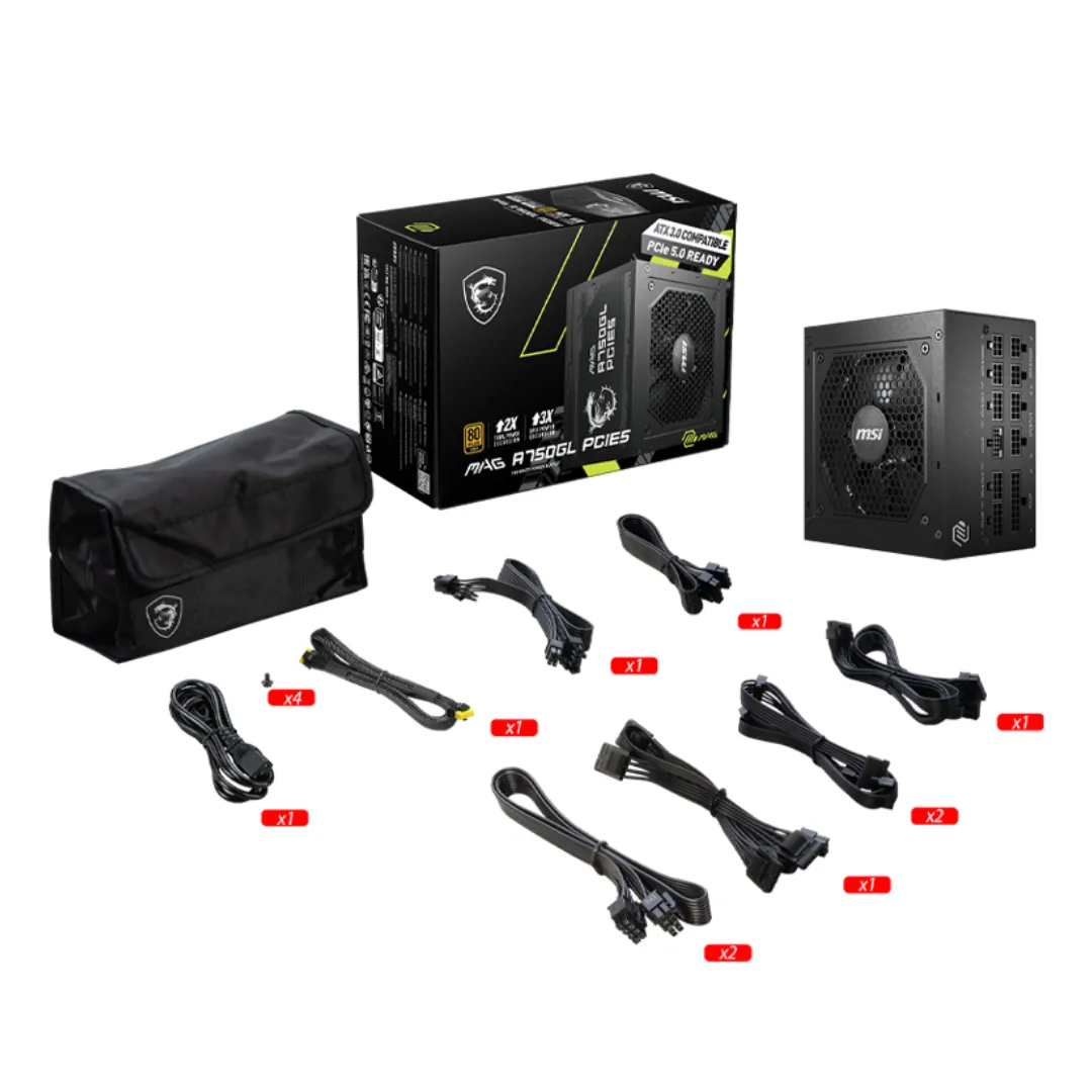 Fuente Msi Mag 750w A750gl 80 Plus Gold Full Modular