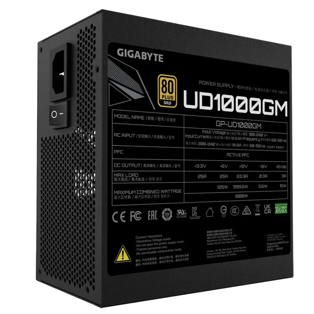 Fuente Gigabyte 1000w Ud1000gm 80 Plus Gold Full Modular