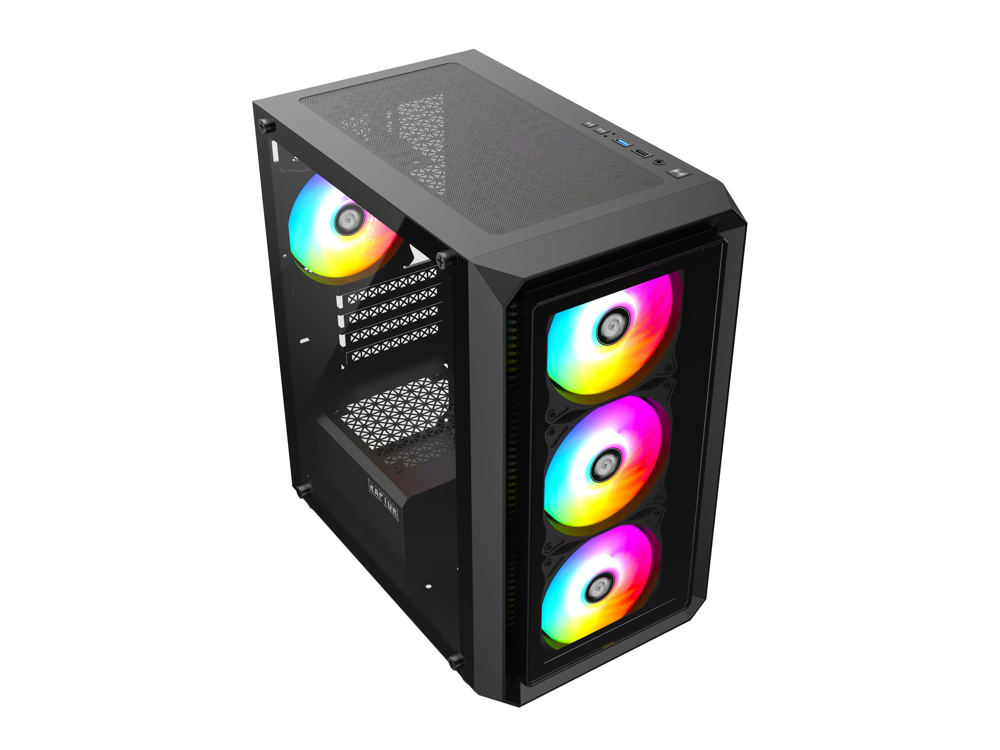 Gabinete Raptor Infinity Glass Tg X2 Mid-tower Rgb Fan X4