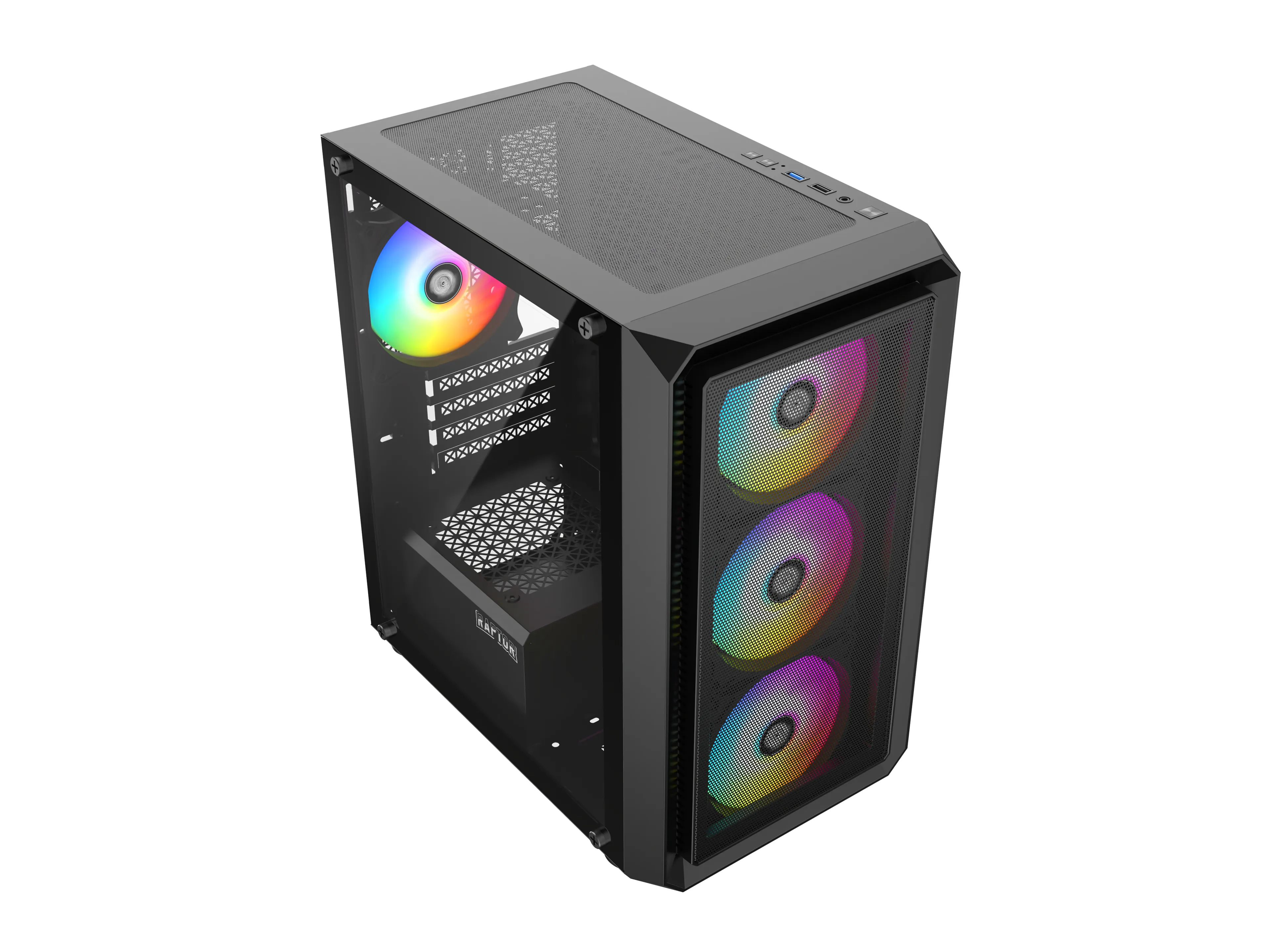 Gabinete Raptor Infinity Mesh Tg X2 Mid-tower Rgb Fan X4
