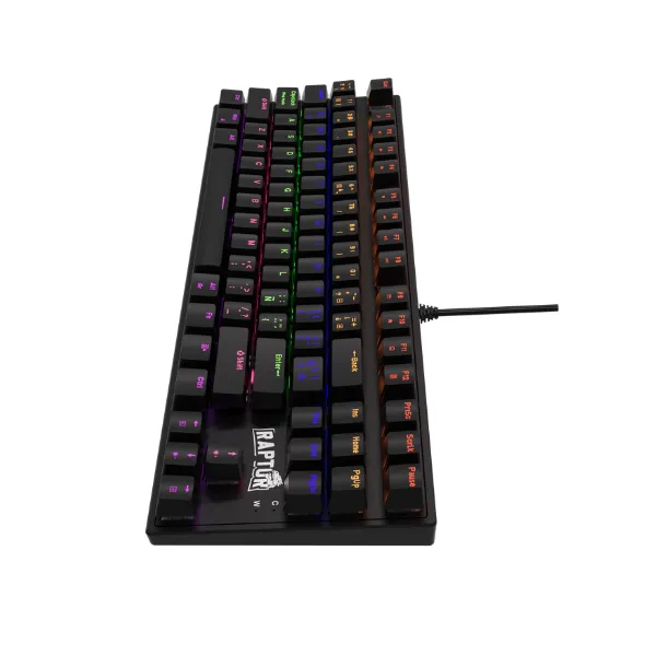 Teclado Gamer Raptor Fireclaw M87 Mecanico Retroiluminado Switch Red Outemu White