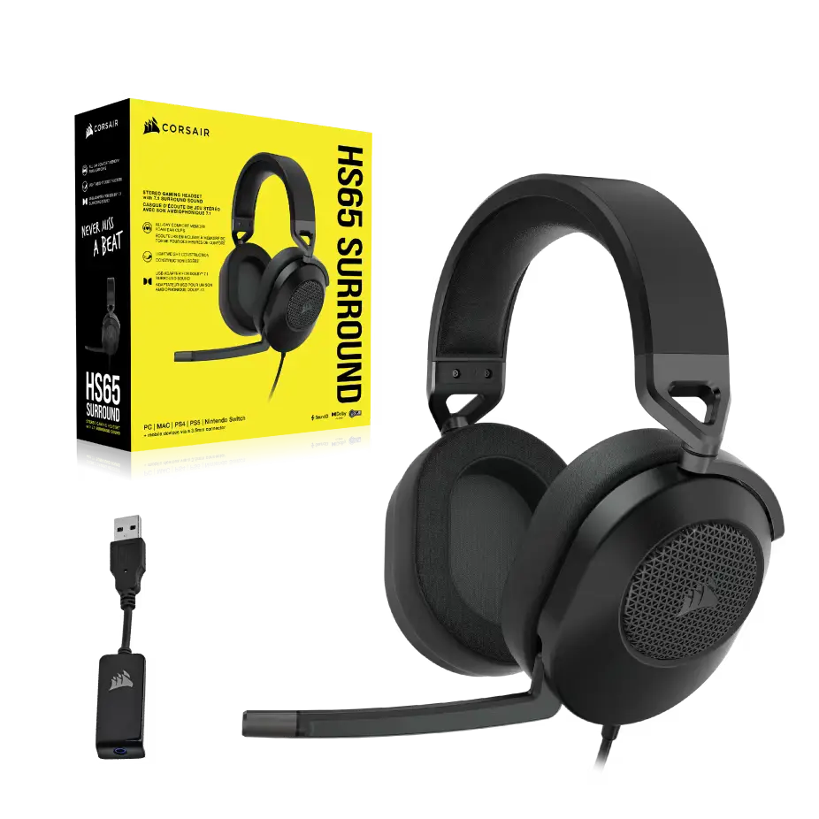 Auricular Corsair Hs65 Gaming Surround 7.1 Carbon