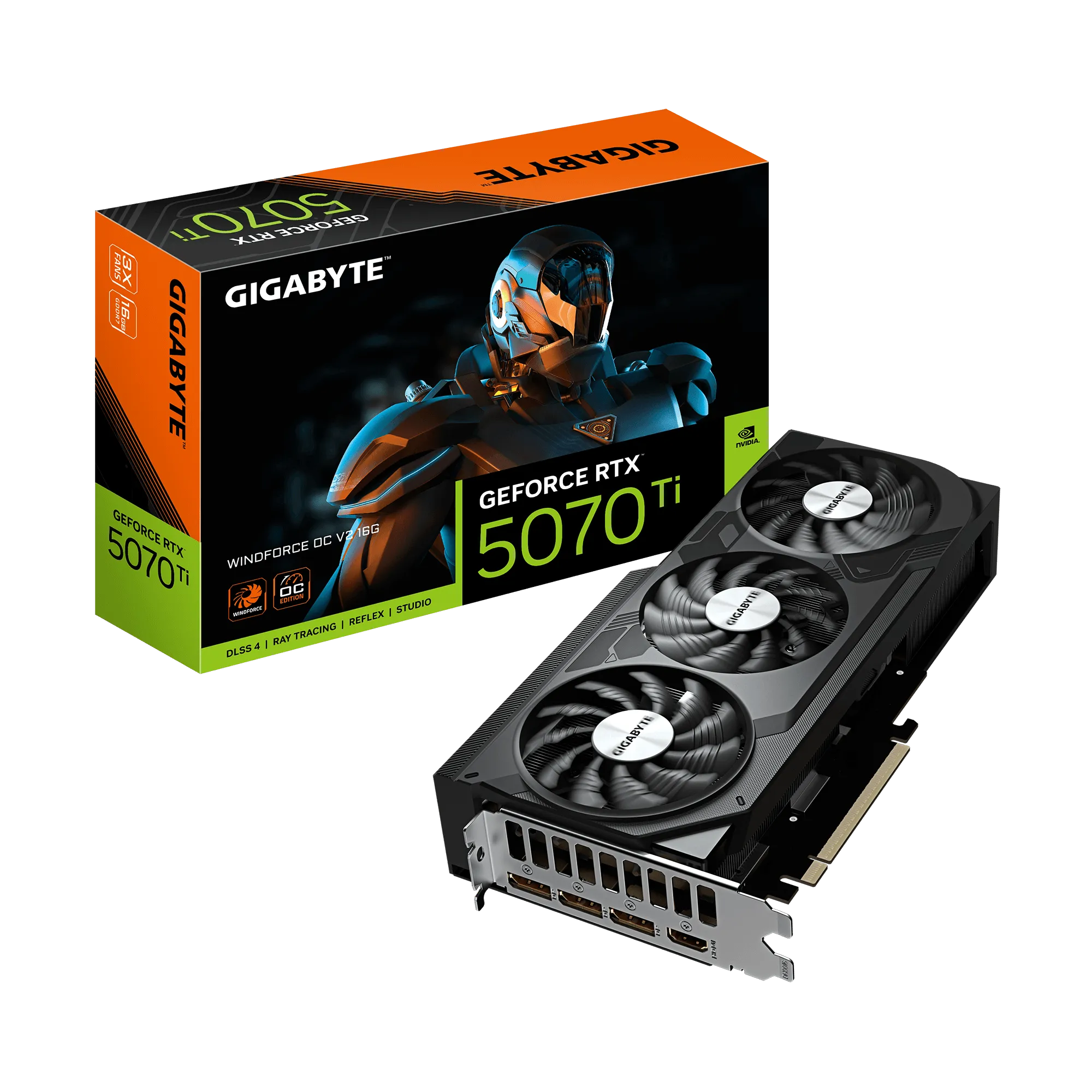 Placa De Video Gigabyte Geforce Rtx™ 5070 Ti Windforce Oc V2 16gb