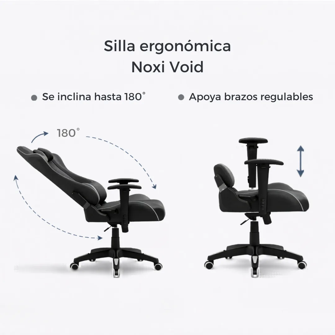 Silla Gamer Noxi Gaming Void Negra-gris - Outlet -