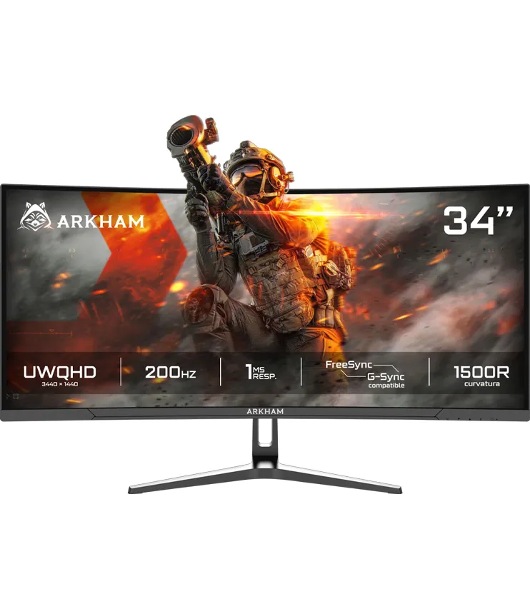 Monitor 34 Arkham Gamer Curvo R1500 200hz Va Uwqhd