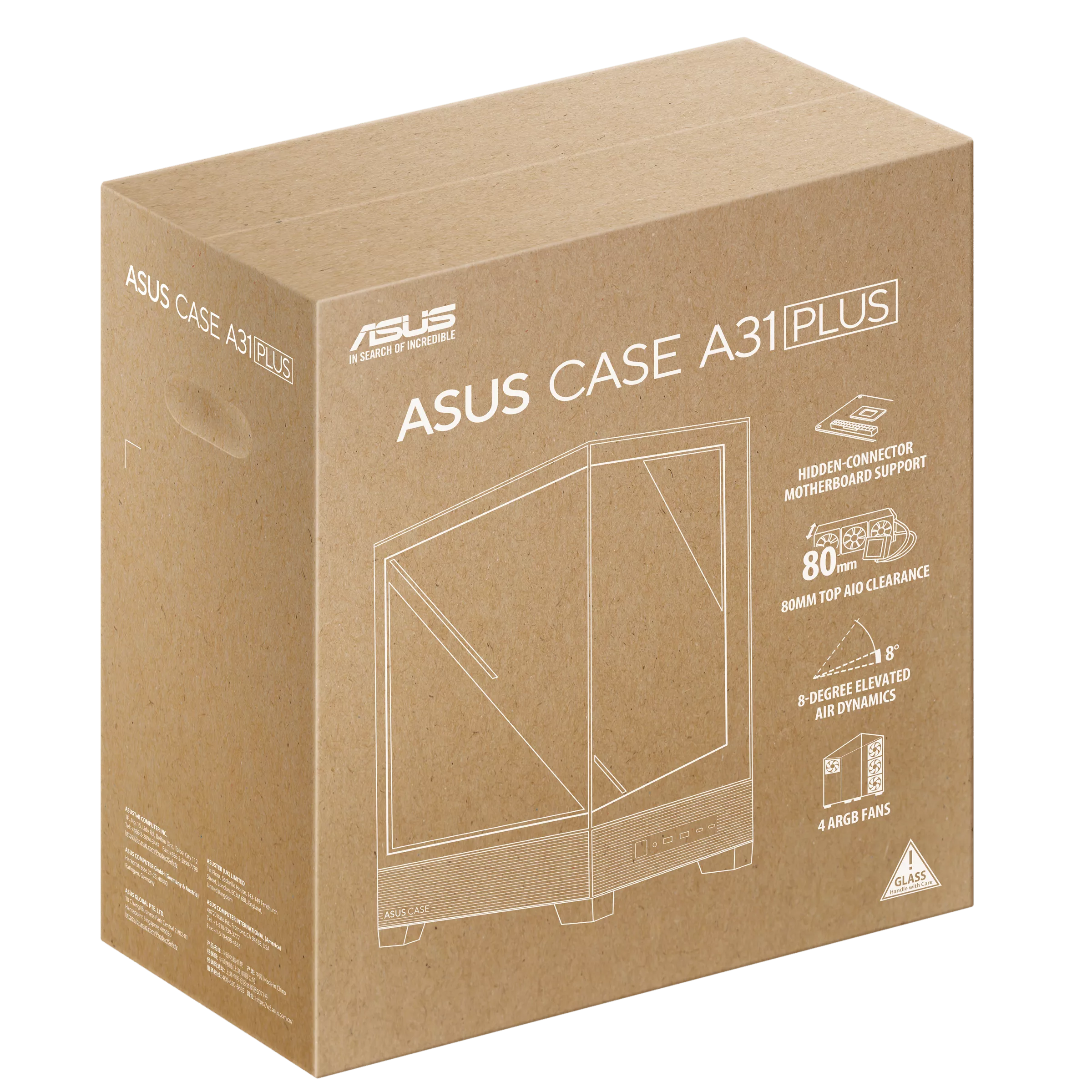 Gabinete Gamer Asus A31 Plus Tg Argb White V Templado