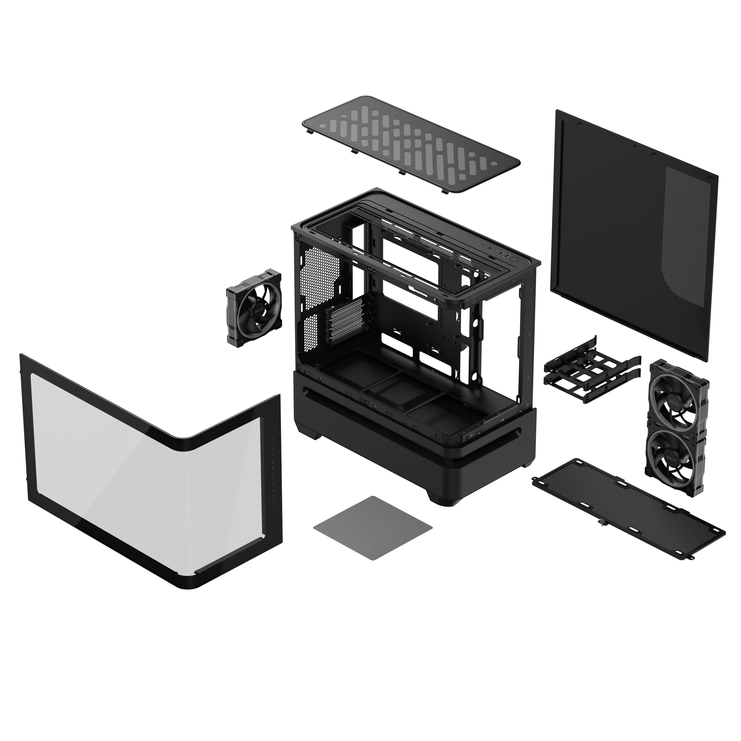 Gabinete Gamer Asus Prime Ap202 Tg Argb Black V Templado
