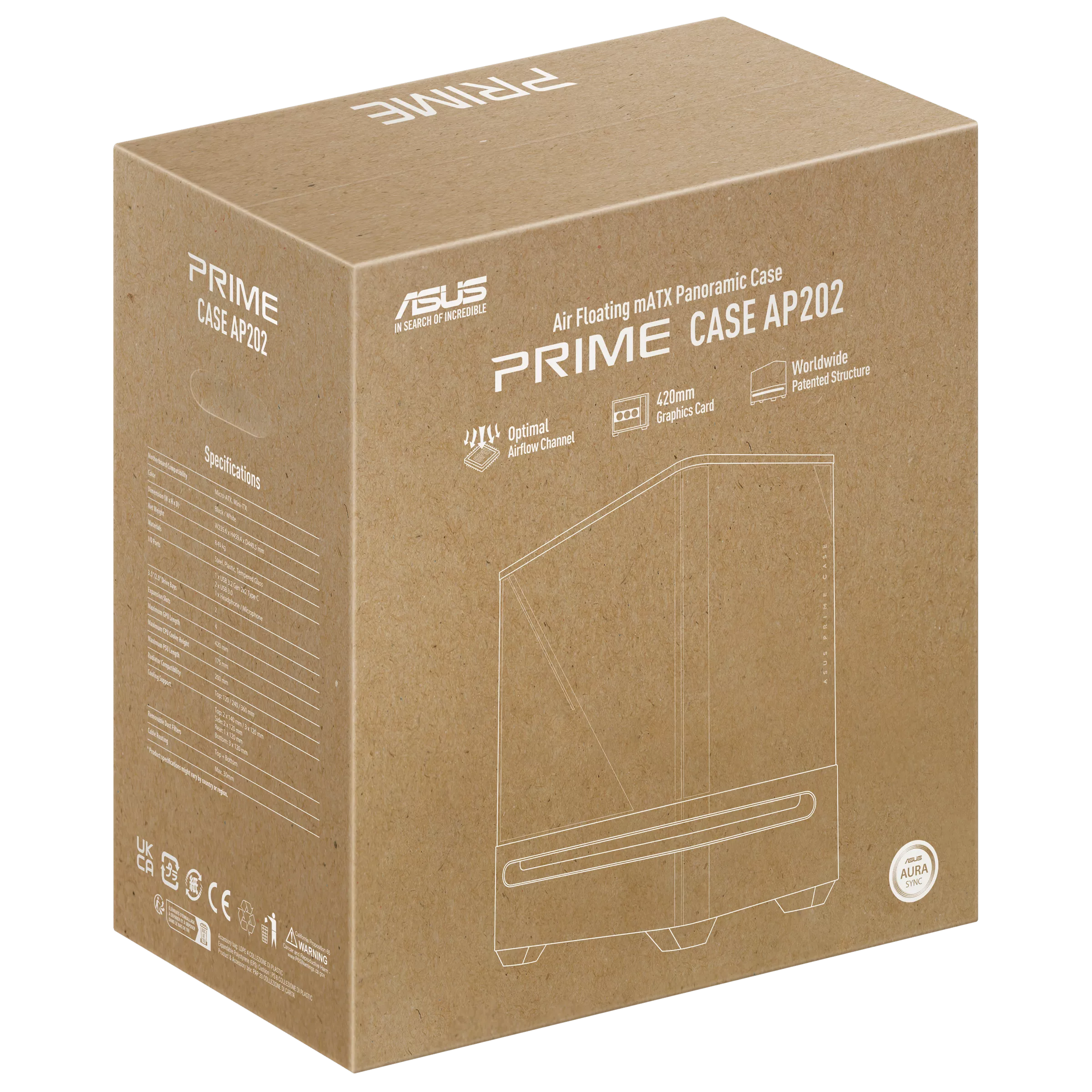 Gabinete Gamer Asus Prime Ap202 Tg Argb Black V Templado