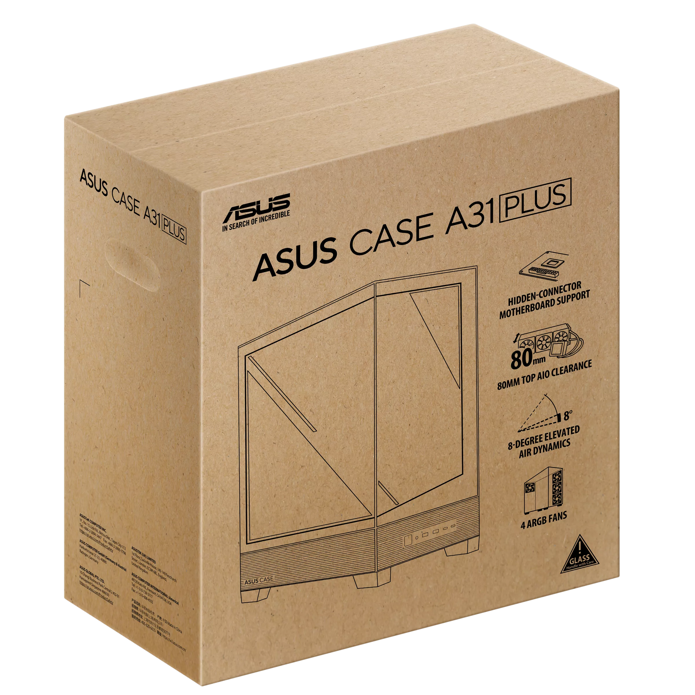Gabinete Gamer Asus A31 Plus Tg Argb Black V Templado