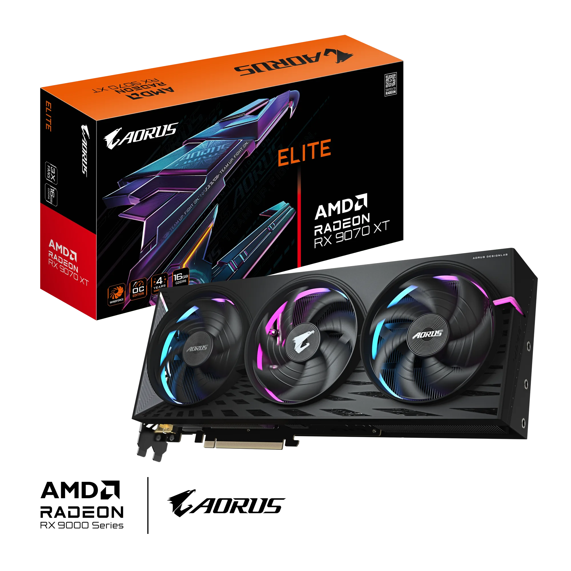 PLACA DE VIDEO GIGABYTE RADEON RX 9070XT AORUS ELITE 16GB OC