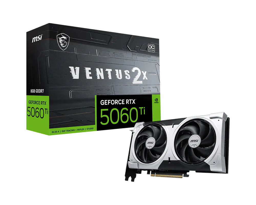 PLACA DE VIDEO MSI RTX 5060TI VENTUS 2X PLUS 8GB OC GDDR7