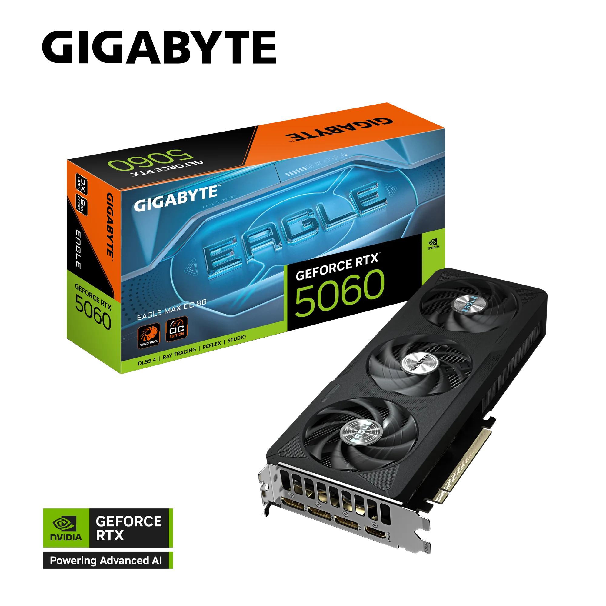 PLACA DE VIDEO GIGABYTE RTX 5060 EAGLE MAX 8GB OC
