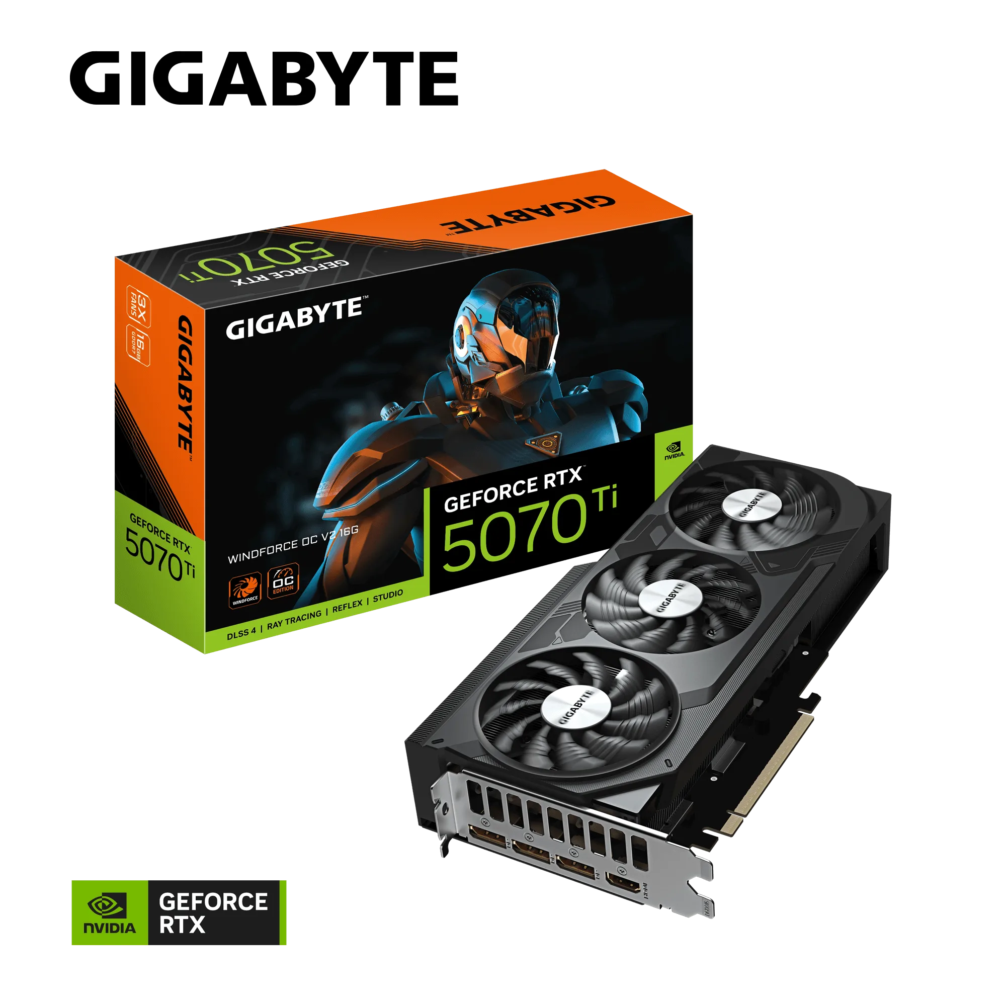 PLACA DE VIDEO GIGABYTE RTX 5070 TI WINDFORCE V2 16GB OC