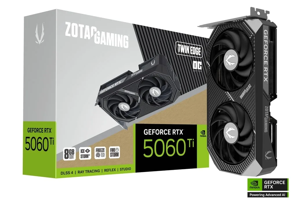 PLACA DE VIDEO ZOTAC GAMING GEFORCE RTX5060TI 8GB TWIN EDGE OC