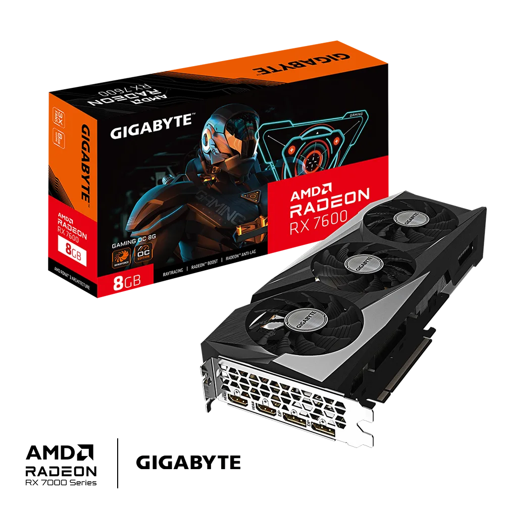 PLACA DE VIDEO GIGABYTE RX 7600 GAMING 8GB OC