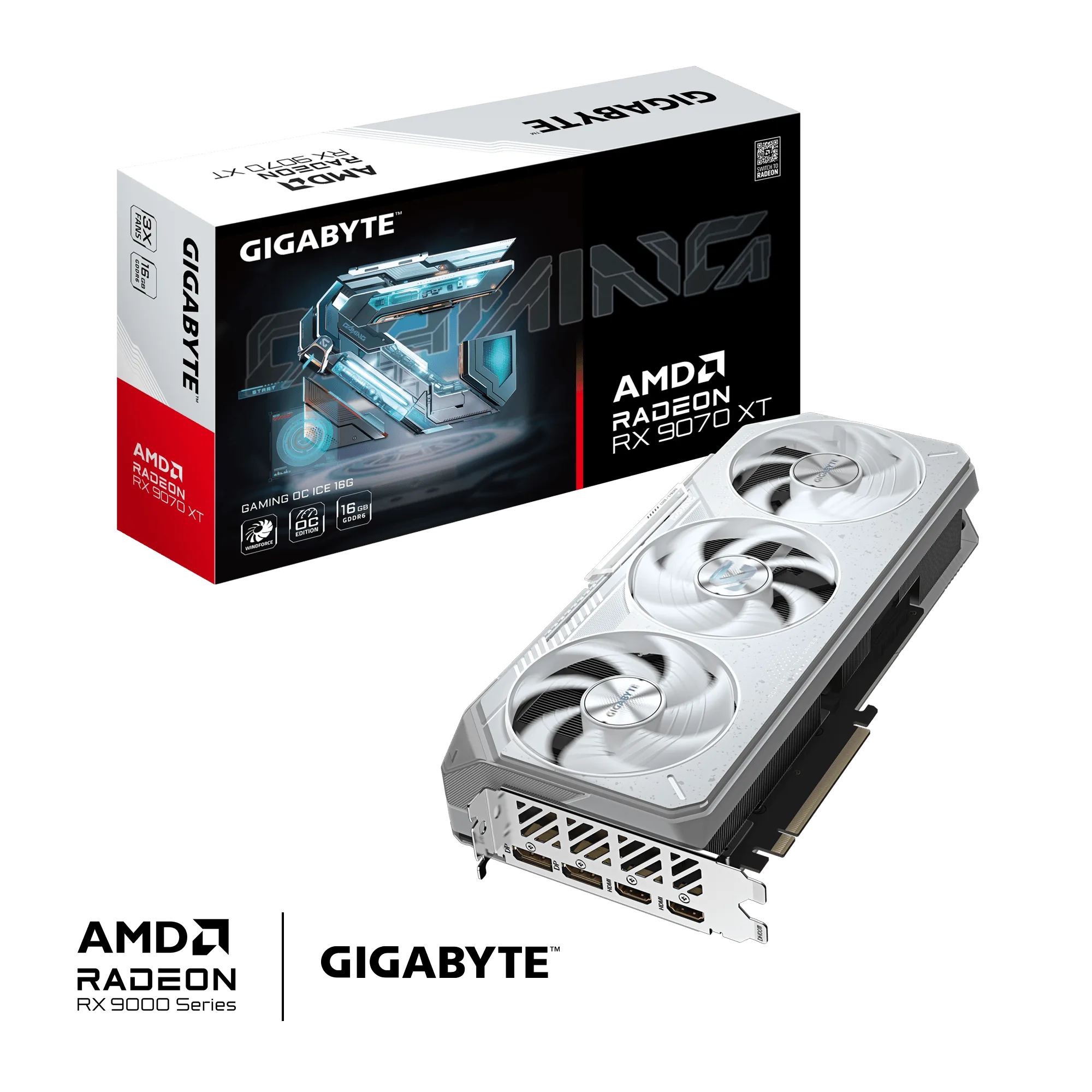 PLACA DE VIDEO GIGABYTE AMD RADEON RX 9070 XT GAMING OC ICE 16G