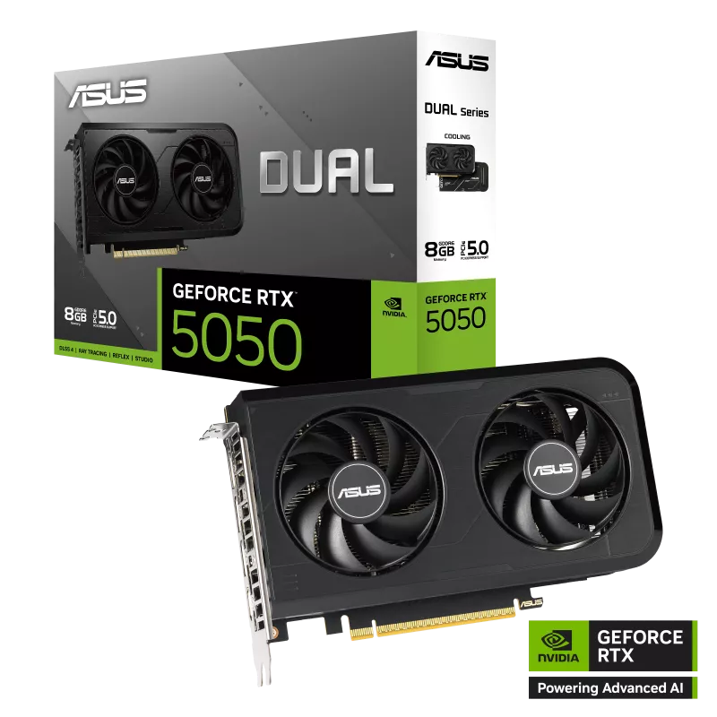 PLACA DE VIDEO ASUS NVIDIA GEFORCE DUAL RTX5050 O8GB GDDR6
