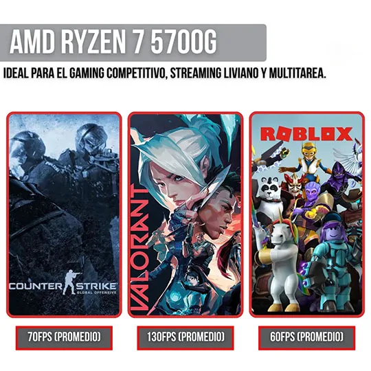 PC HUNTER GAMING RYZEN 7 5700GT | 16GB RAM | 512GB M.2 | WIN 11