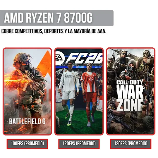 PC HUNTER GAMING RYZEN 7 8700G | 16GB RAM | 512GB M.2 | WIN 11