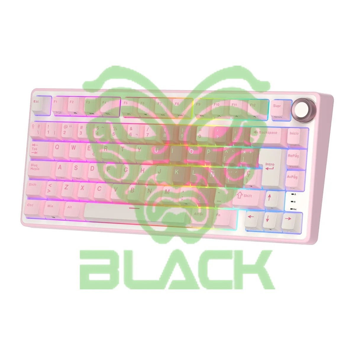 Teclado Royal Kludge Rkr75 Pink Melody Switch Cream 75%
