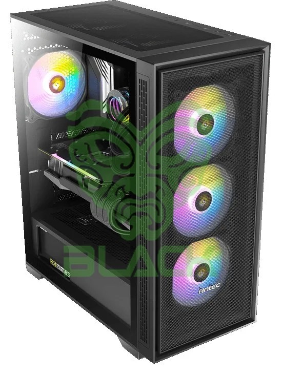 GABINETE ANTEC AX81 RGB ELITE BLACK MESH 4X120MM RGB FIXED FANS VIDRIO TEMPLADO BULK - OUTLET