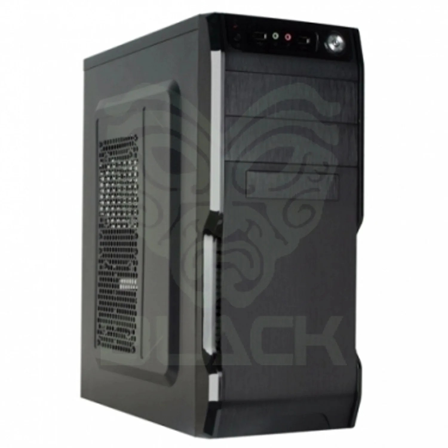 GABINETE CROMAX 2801 KIT TECLADO MOUSE MID TOWER C/FUENTE 600W BLACK