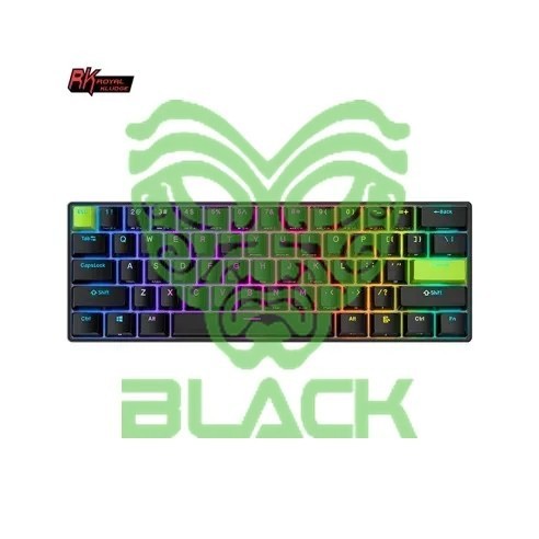 Teclado Royal Kludge Rkc61 Black Green Switch Magnético 60%