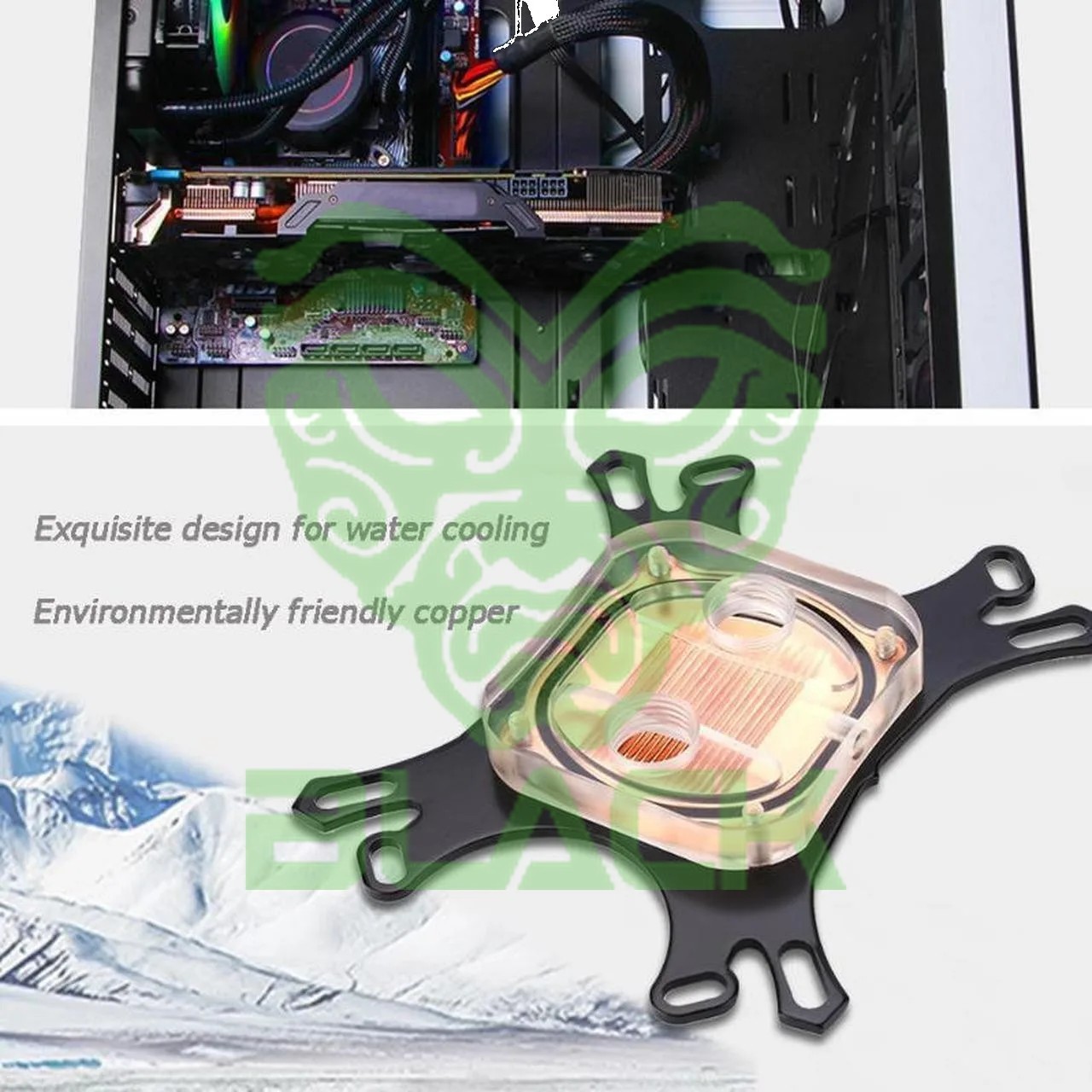 INTEL + AMD WATER CPU BLOCK COPPER BASE (LIQUID COOLING SYSTEM)